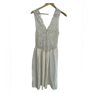 Vintage Sabrina Off White Lace Night Gown Lingerie Dress Sheer Size Large